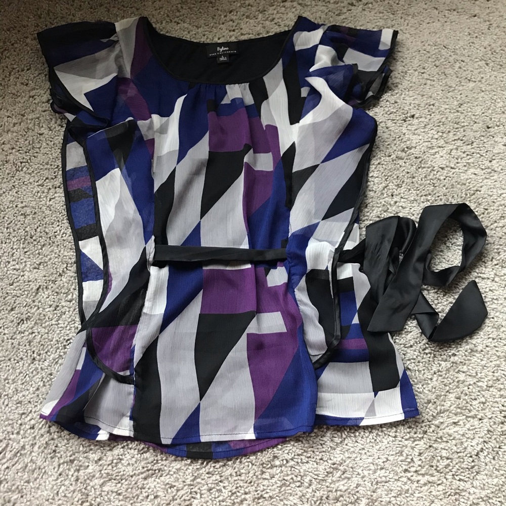 Byline Byer Color Block Ruffle Top - Size Large - image 1